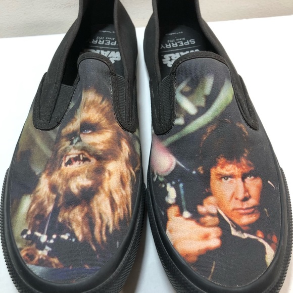 Sperry STAR WARS Han Solo & Chewbacca Mens Slip On Black Casual Shoes USA 9.5 - Picture 6 of 10